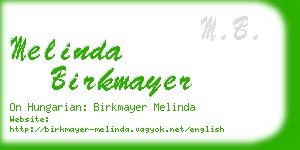 melinda birkmayer business card